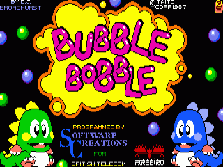 Bubble Bobble title screen for Amiga